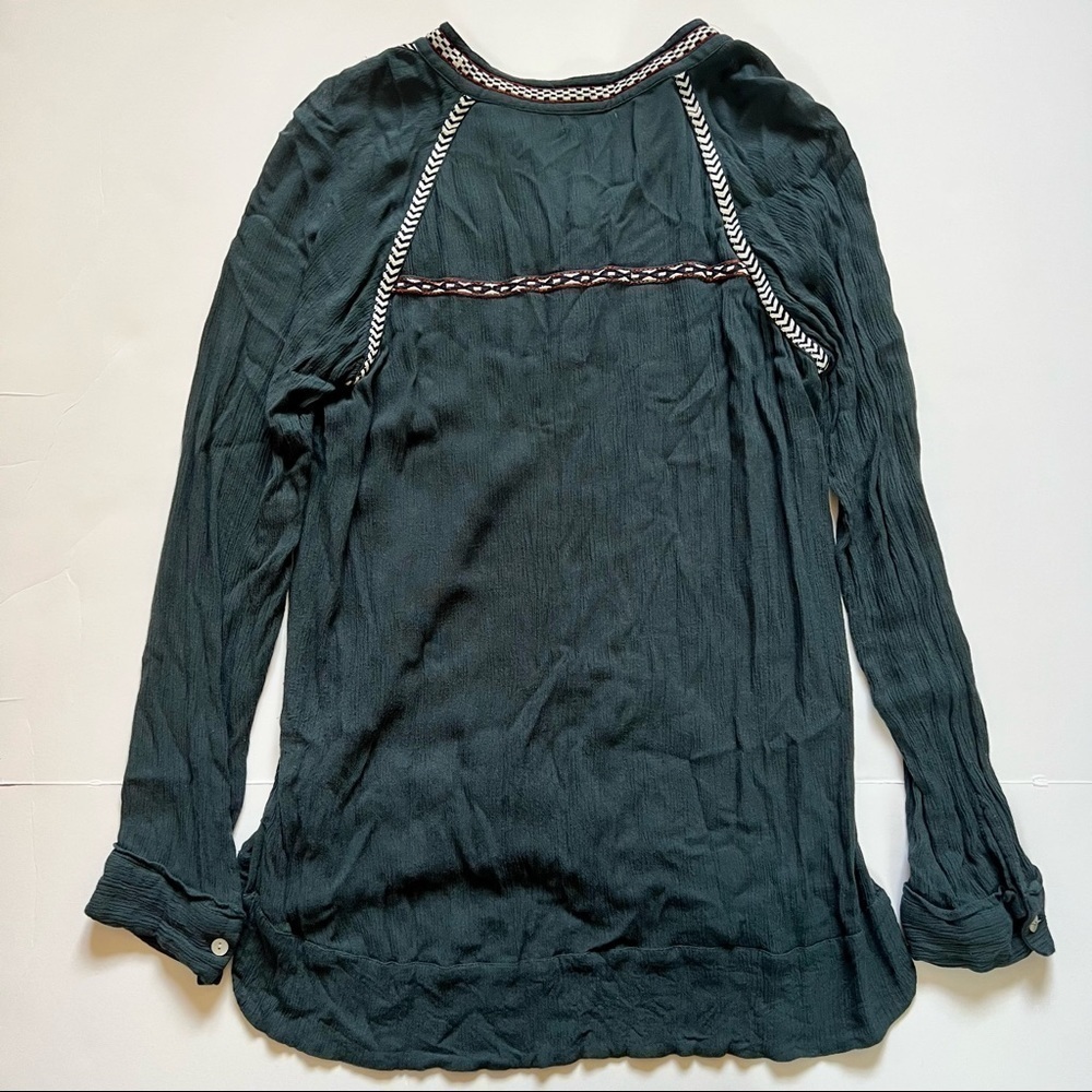 Tularosa Tunic Top Long Sleeve Wyatt in La' Rochelle Blue Teal Sz M - Picture 7 of 11